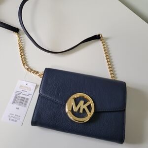 Michael Kors Wallet on A Chain. NAVY